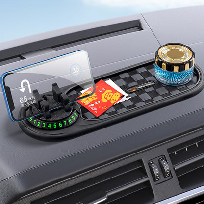 Non-Slip Dashboard Mat with Phone Holder & Parking Number