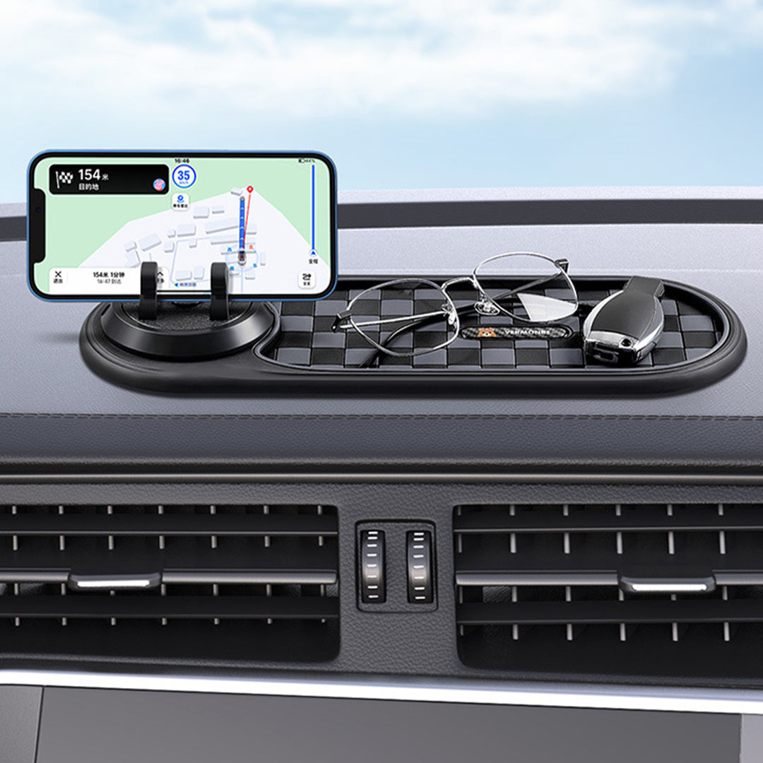 Non-Slip Dashboard Mat with Phone Holder & Parking Number