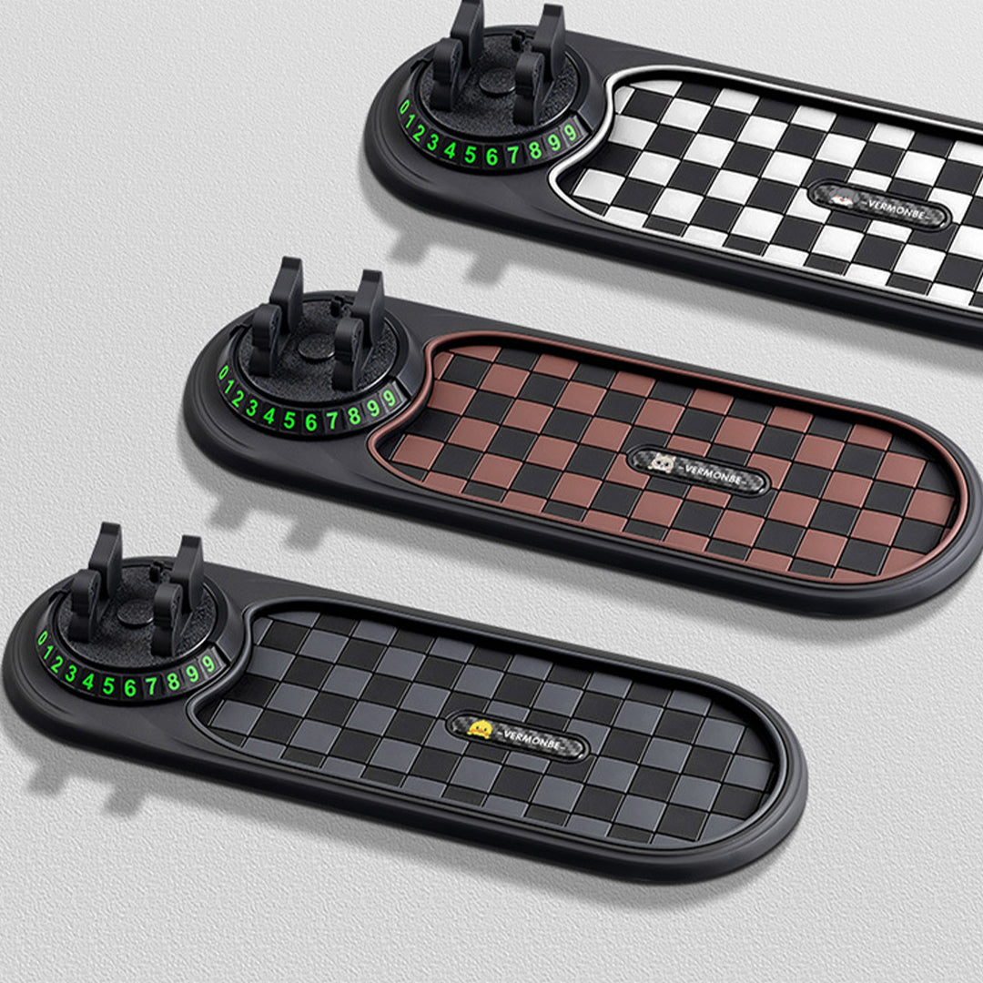 Non-Slip Dashboard Mat with Phone Holder & Parking Number