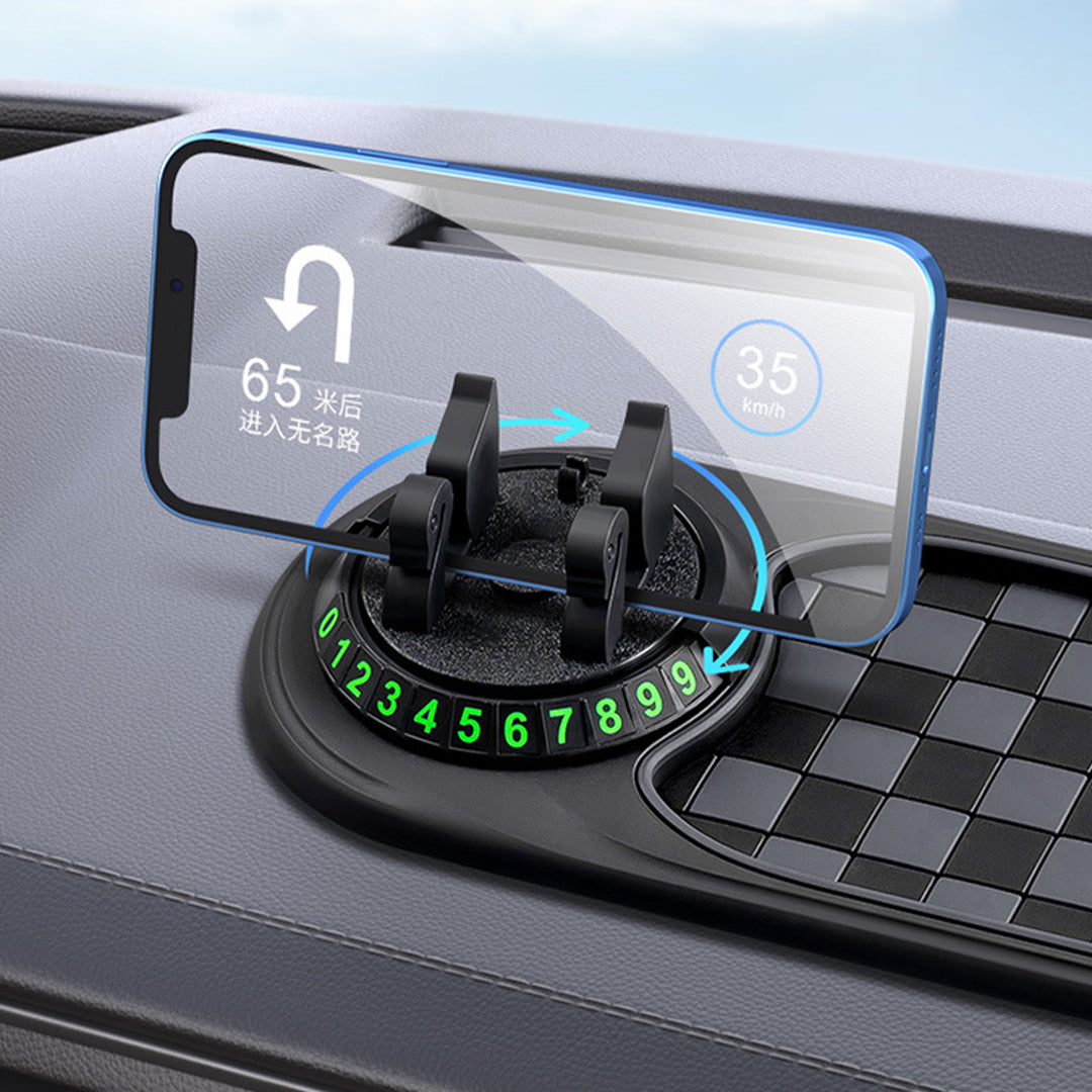 Non-Slip Dashboard Mat with Phone Holder & Parking Number