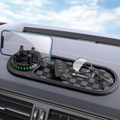 Non-Slip Dashboard Mat with Phone Holder & Parking Number