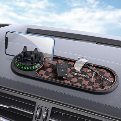 Non-Slip Dashboard Mat with Phone Holder & Parking Number