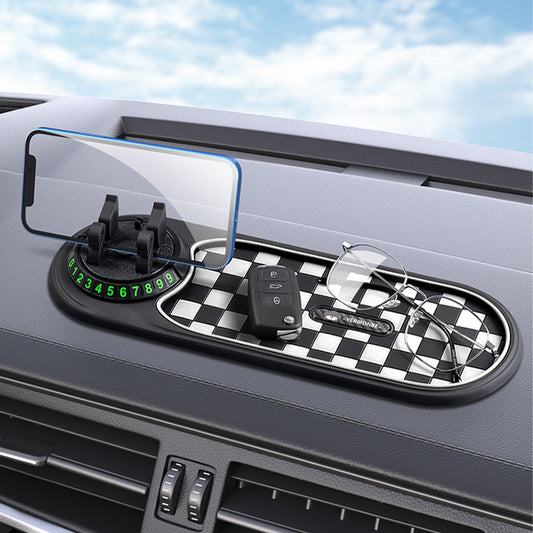 Non-Slip Dashboard Mat with Phone Holder & Parking Number
